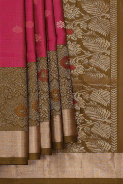 Image of Magenta Red Silk Saree