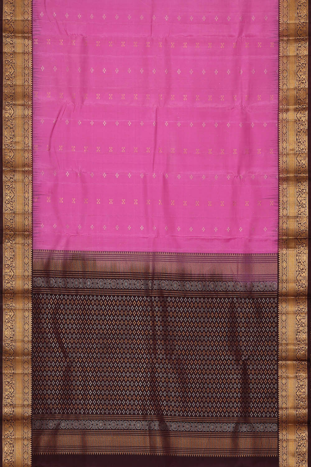 Image of Kanchipattu Pink Brocade Saree