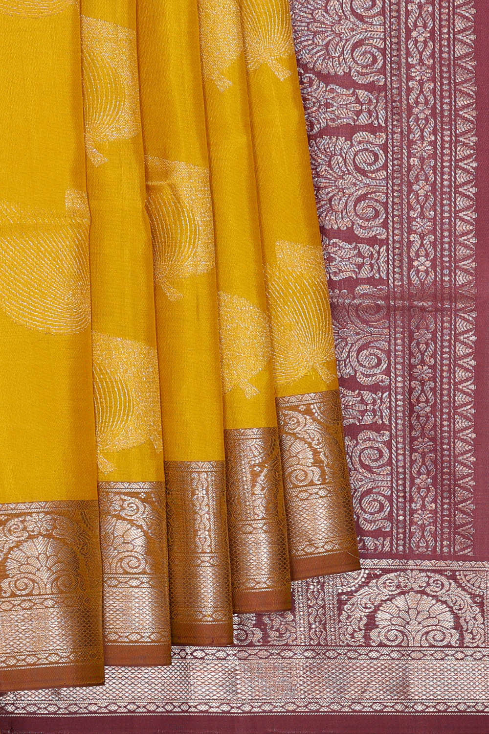 Mustard Yellow Silk Saree