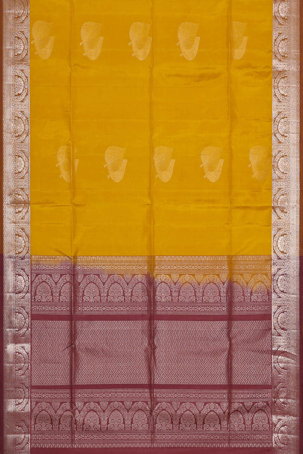 Mustard Yellow Silk Saree