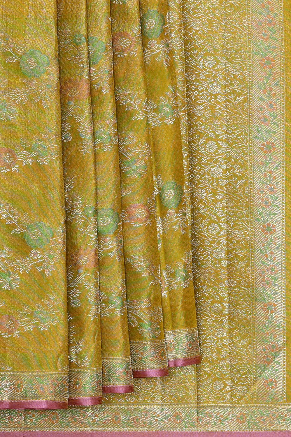 Arani Silk Golden Green Saree