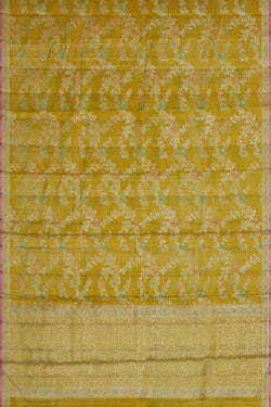 Image of Arani Silk Golden Green Saree