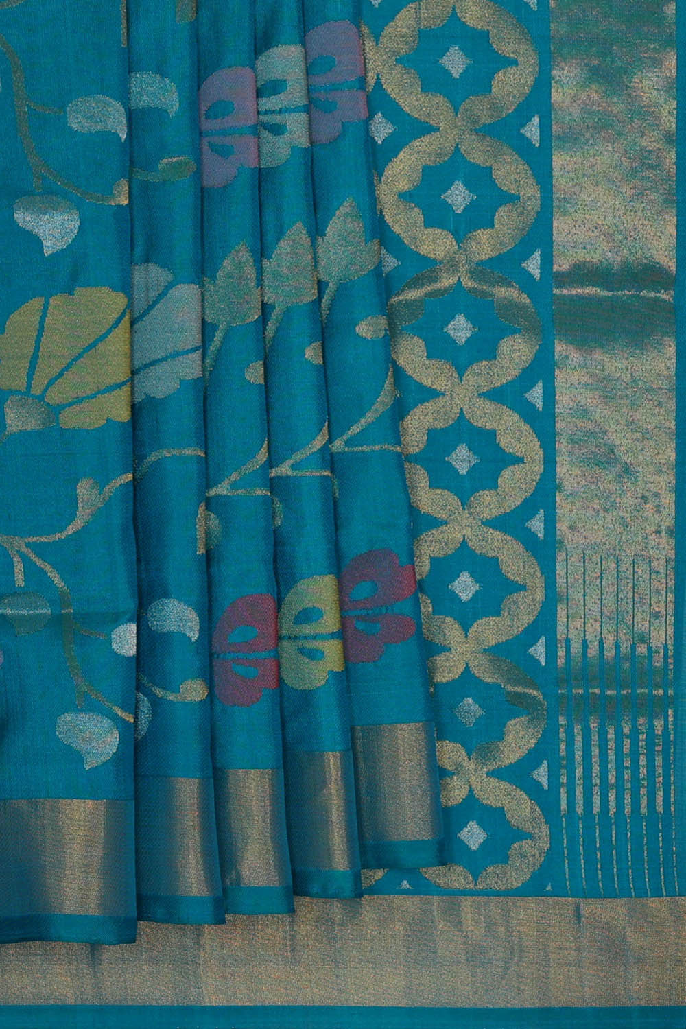 Image of Uppada Silk Ocean Blue Saree