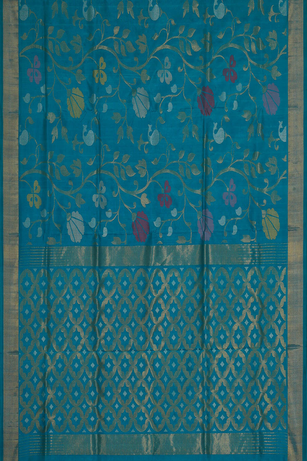 Image of Uppada Silk Ocean Blue Saree