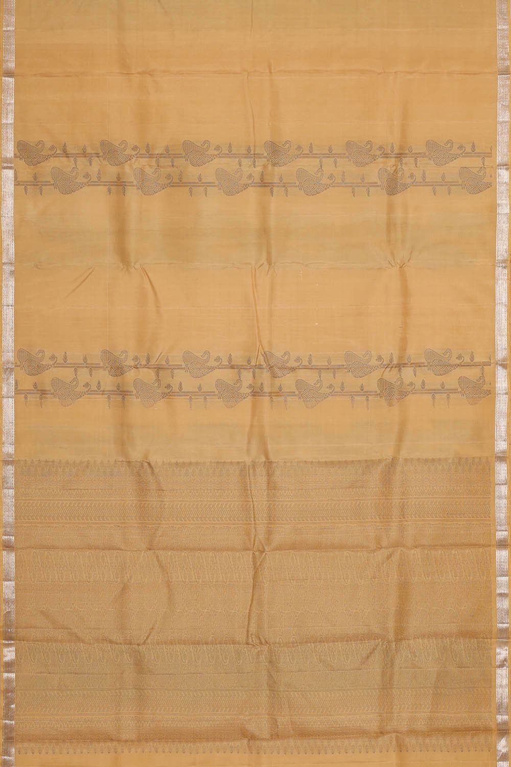 Kanchipattu Beige Brocade Saree