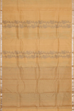 Image of Kanchipattu Beige Brocade Saree