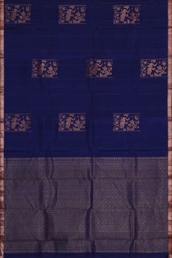 Image of Kanchipattu Royal Blue Brocade Saree