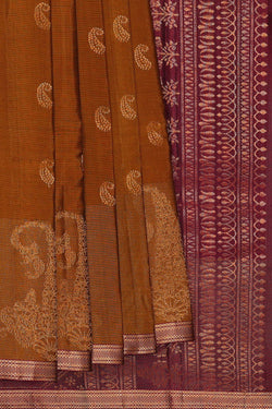 Image of Kanchipattu Brown Brocade Saree