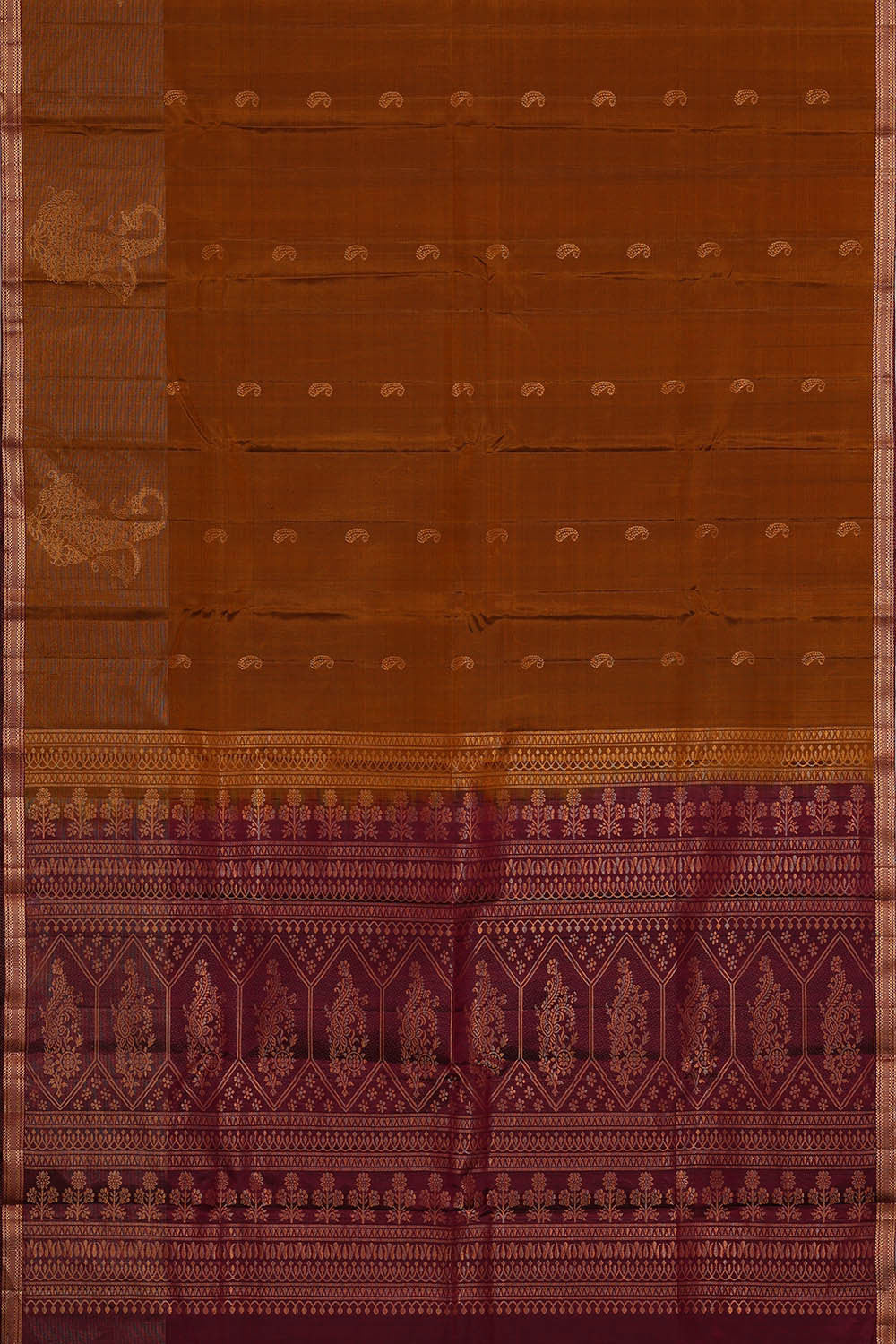Image of Kanchipattu Brown Brocade Saree