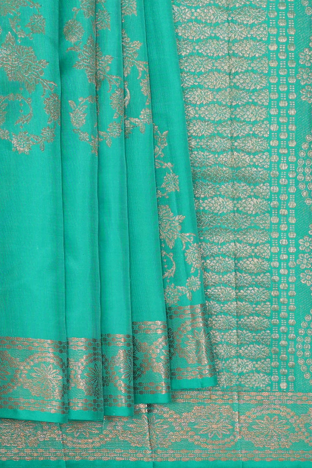 Kanchipattu Deep Sea Green Brocade Saree