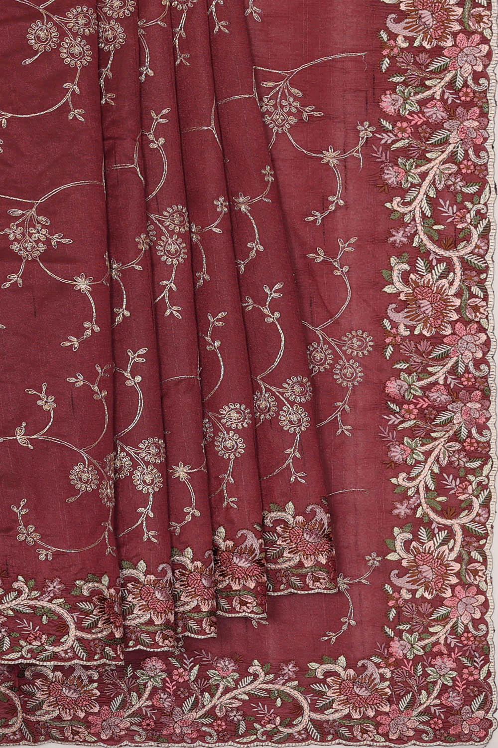 Image of Brown Silk Saree