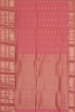 Image of Kanchipattu Peach Pink Brocade Saree
