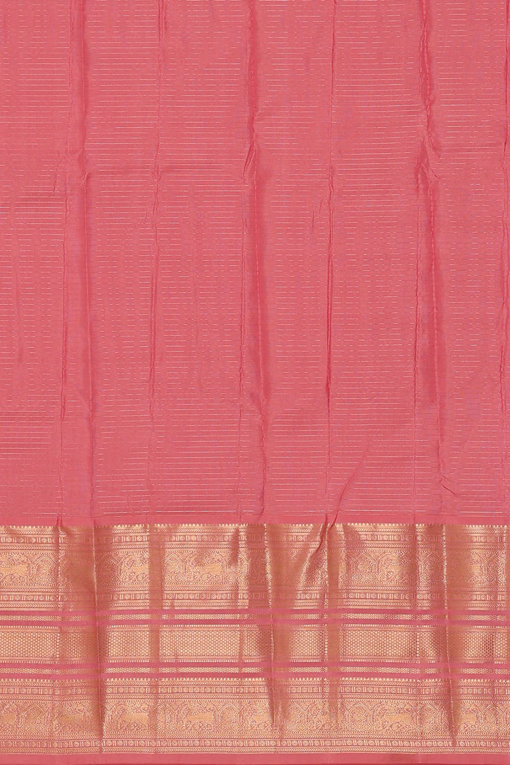 Kanchipattu Peach Pink Brocade Saree