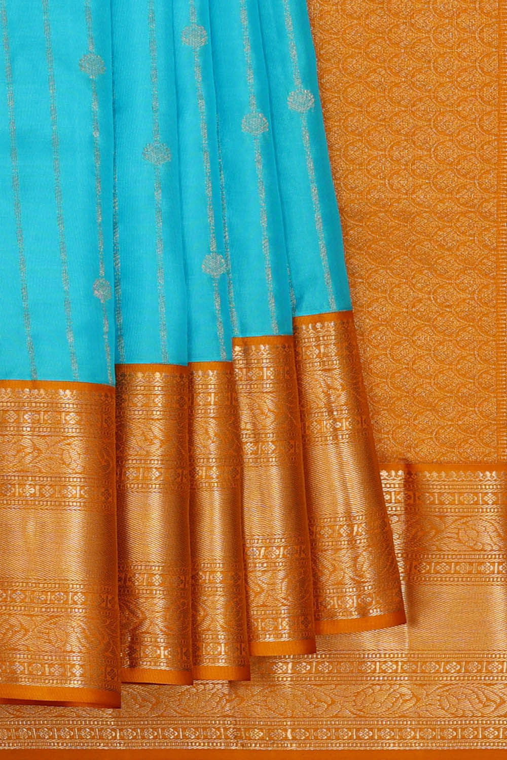 Kanchipattu Sky Blue Brocade Saree