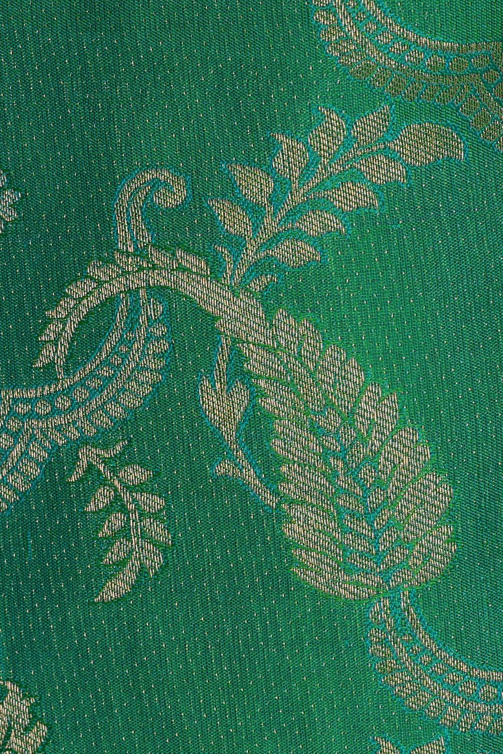 Kanchipattu Emerald Green Brocade Saree