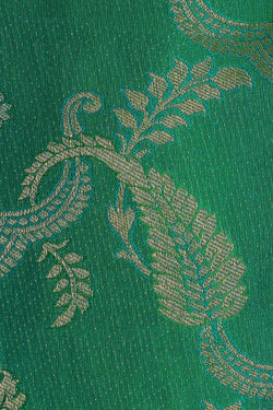 Image of Kanchipattu Emerald Green Brocade Saree