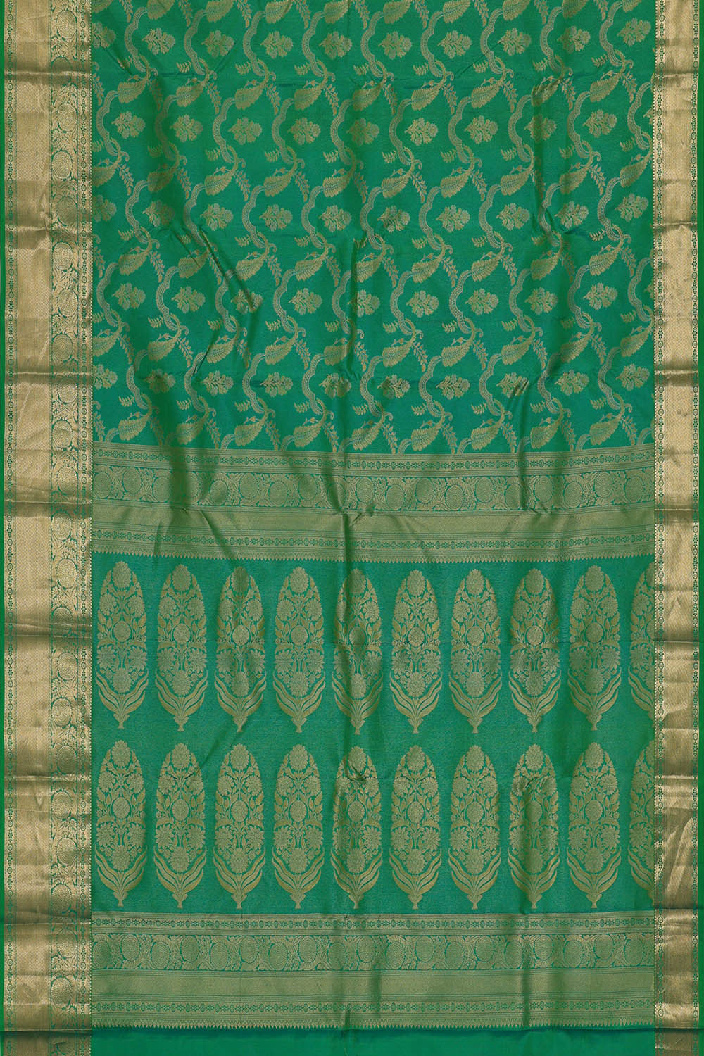 Kanchipattu Emerald Green Brocade Saree