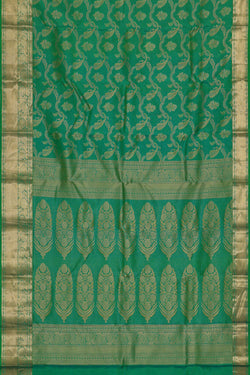 Image of Kanchipattu Emerald Green Brocade Saree