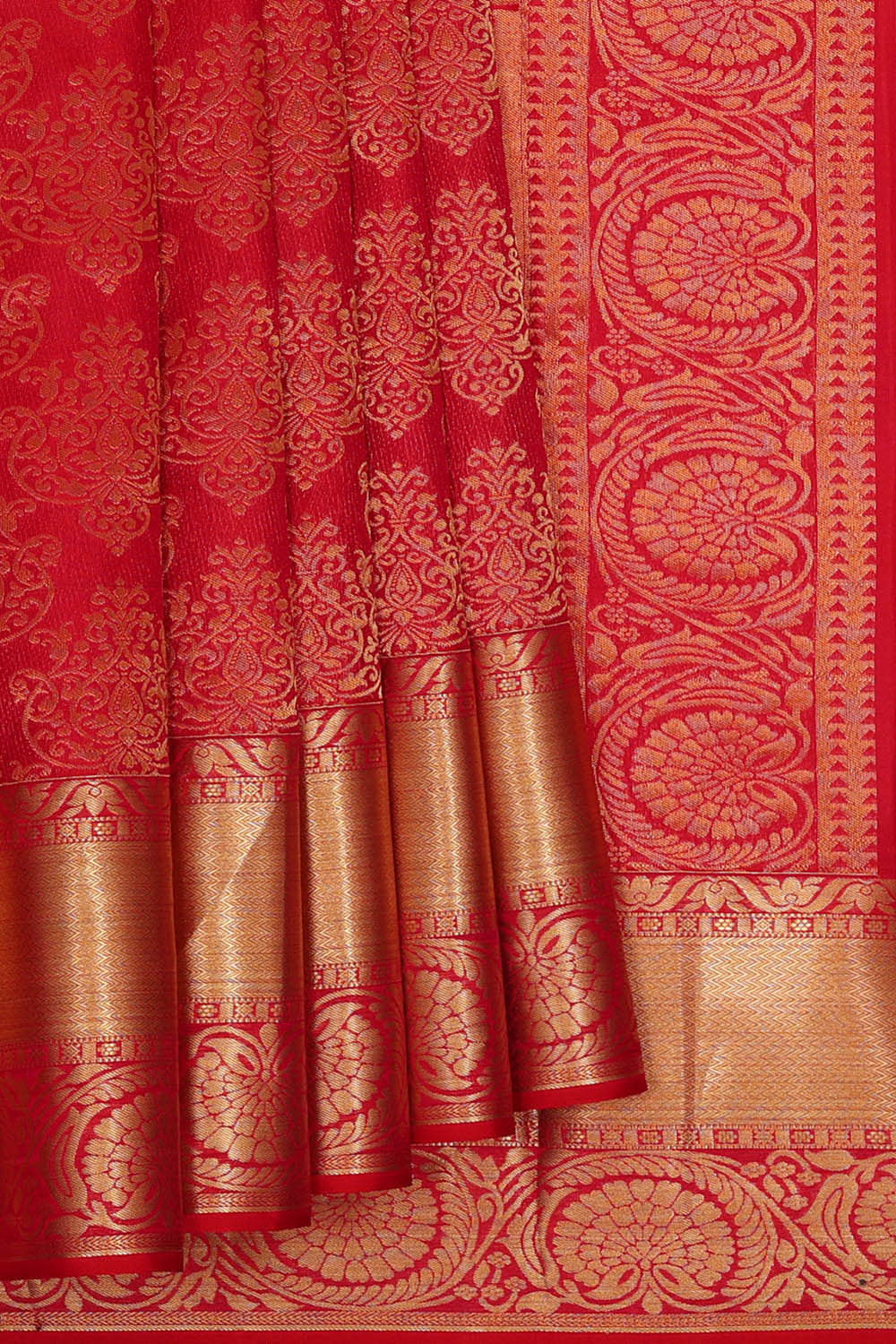Image of Kanchipattu Red Brocade Saree