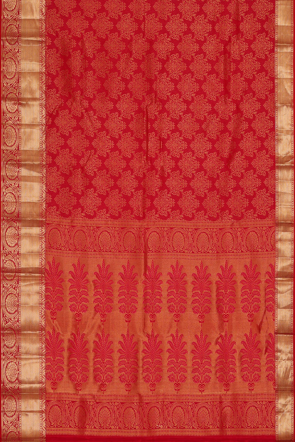 Image of Kanchipattu Red Brocade Saree