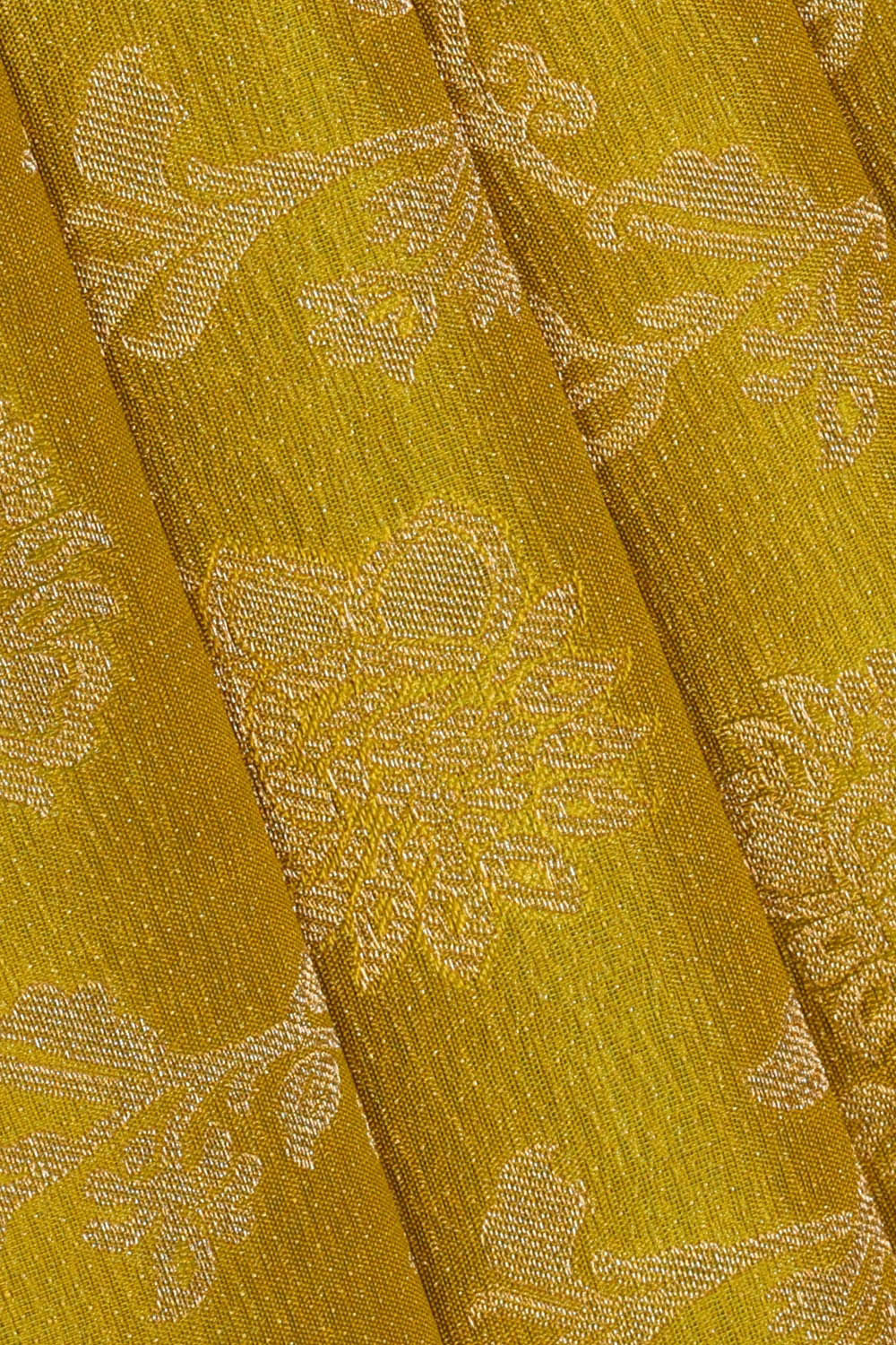Image of Kanchipattu Yellowish Green Brocade Saree