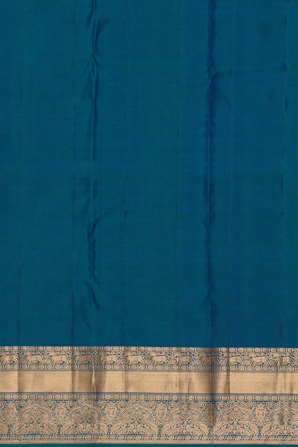 Kanchipattu Peacock Blue Brocade Saree