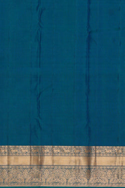 Image of Kanchipattu Peacock Blue Brocade Saree