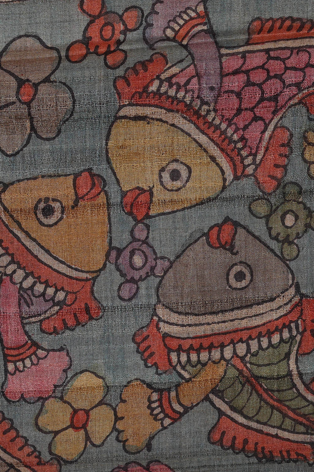 Image of Printed Tussar Deep Wine Saree