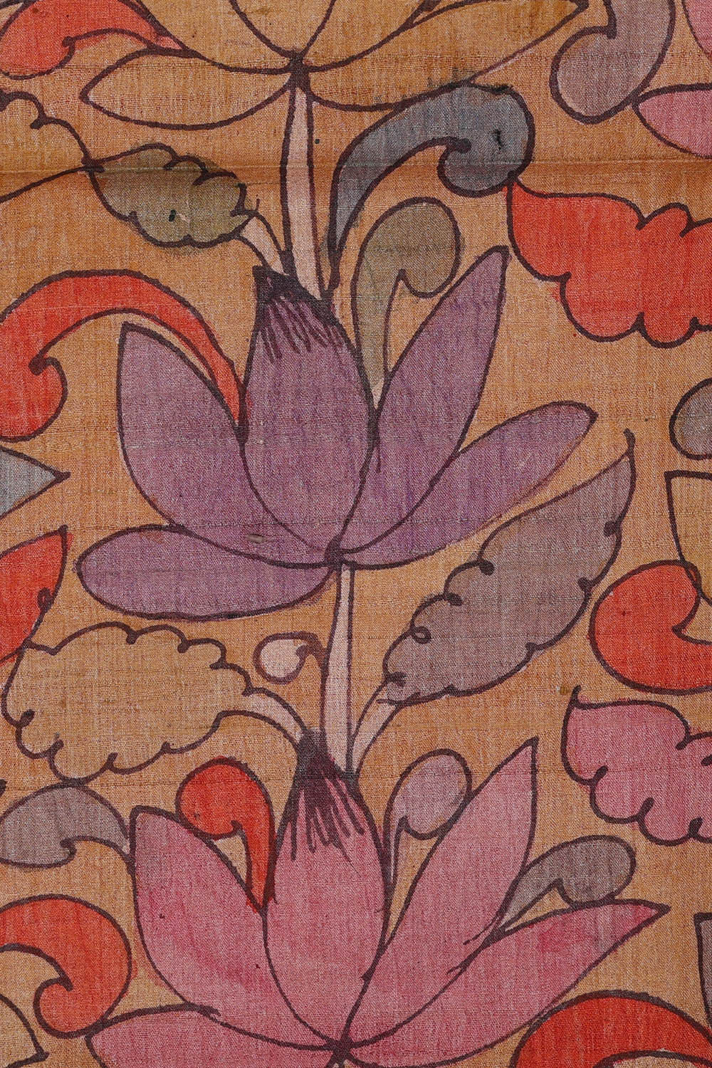 Printed Tussar Pink Saree