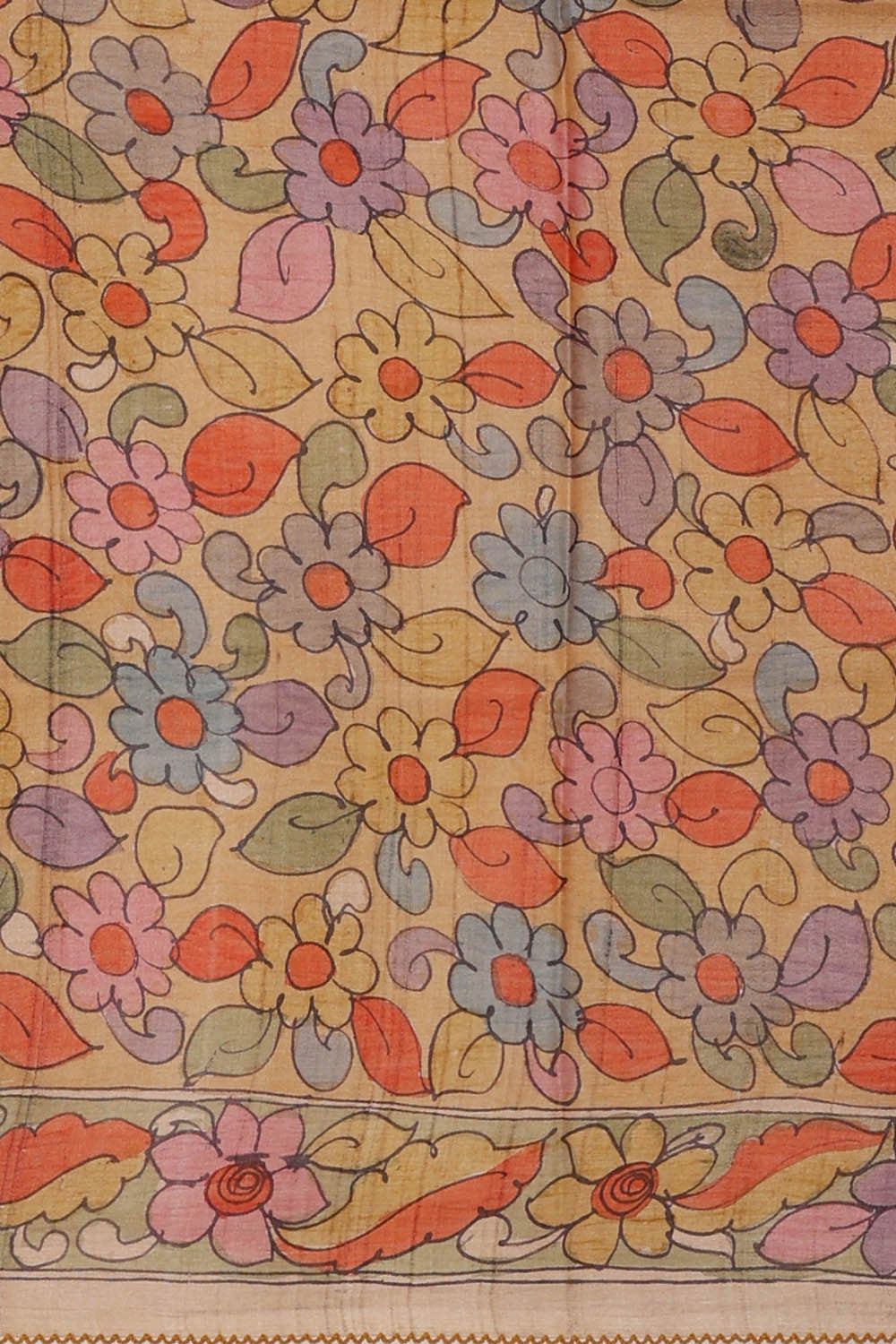 Image of Printed Tussar Pink Saree