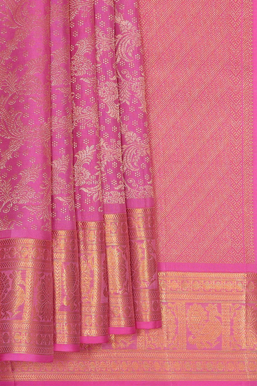 Image of Kanchipattu Pink Brocade Saree
