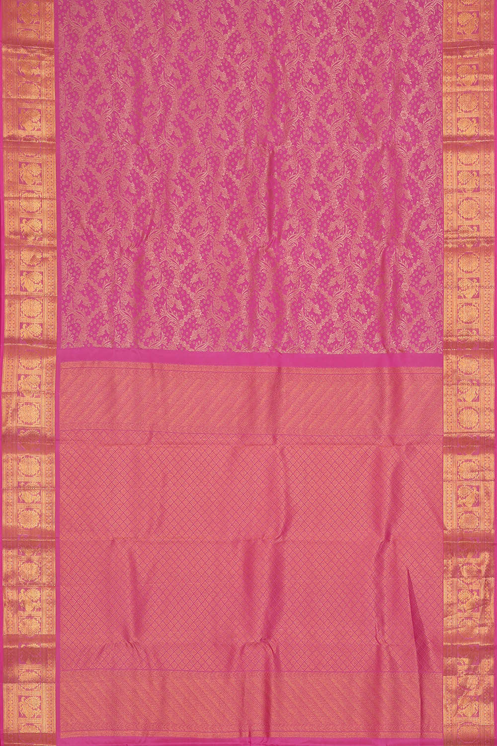 Image of Kanchipattu Pink Brocade Saree