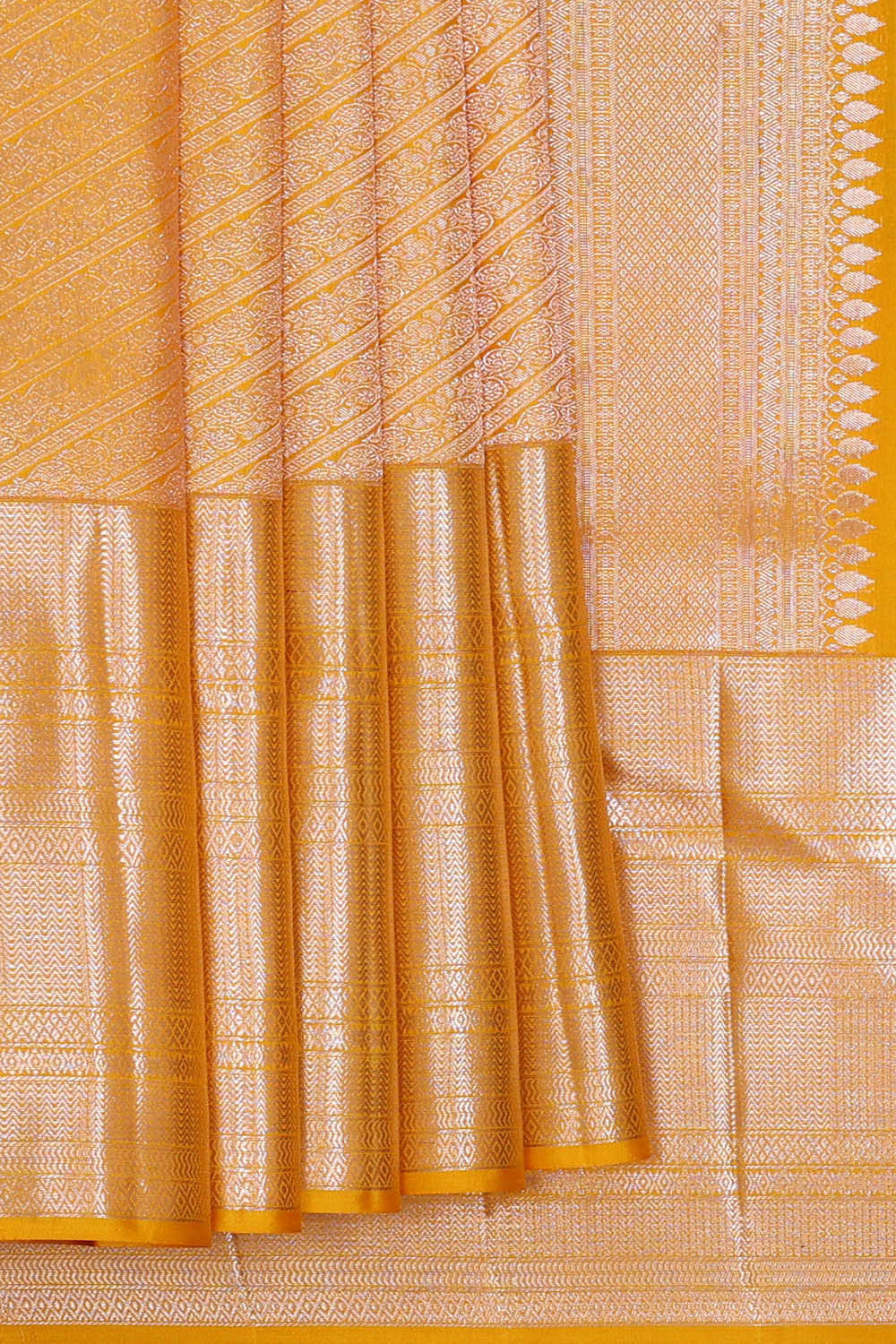 Image of Kanchipattu Haldi Yellow Brocade Saree