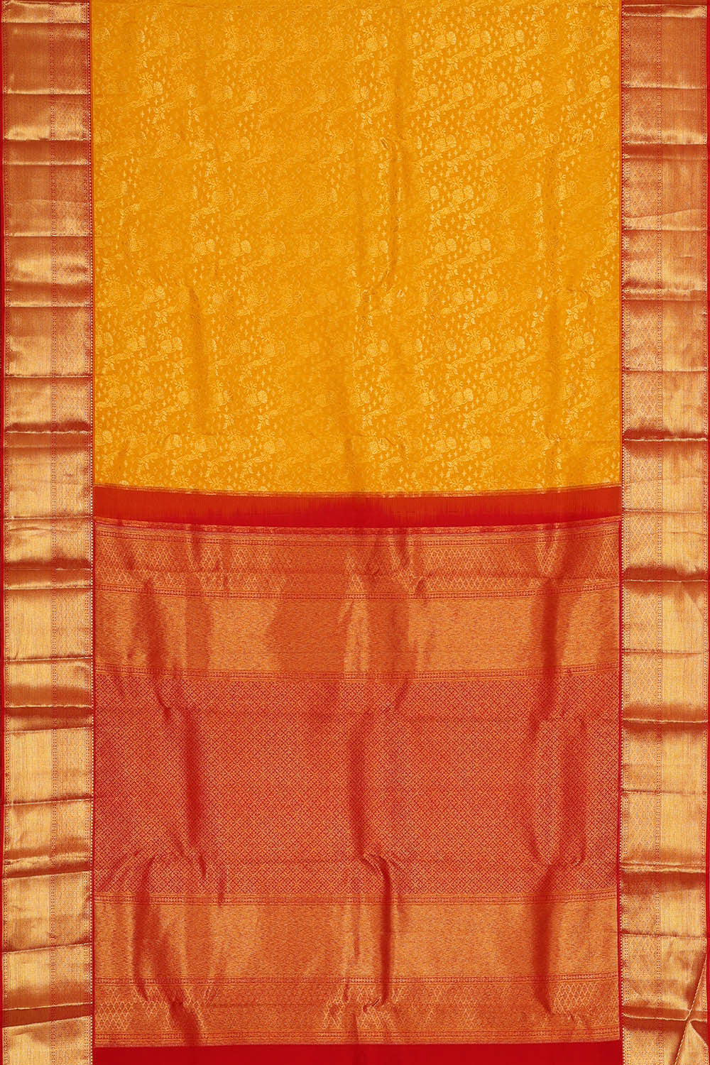 Kanchipattu Yellow Brocade Saree