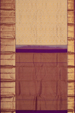Image of Kanchipattu Cream Brocade Saree