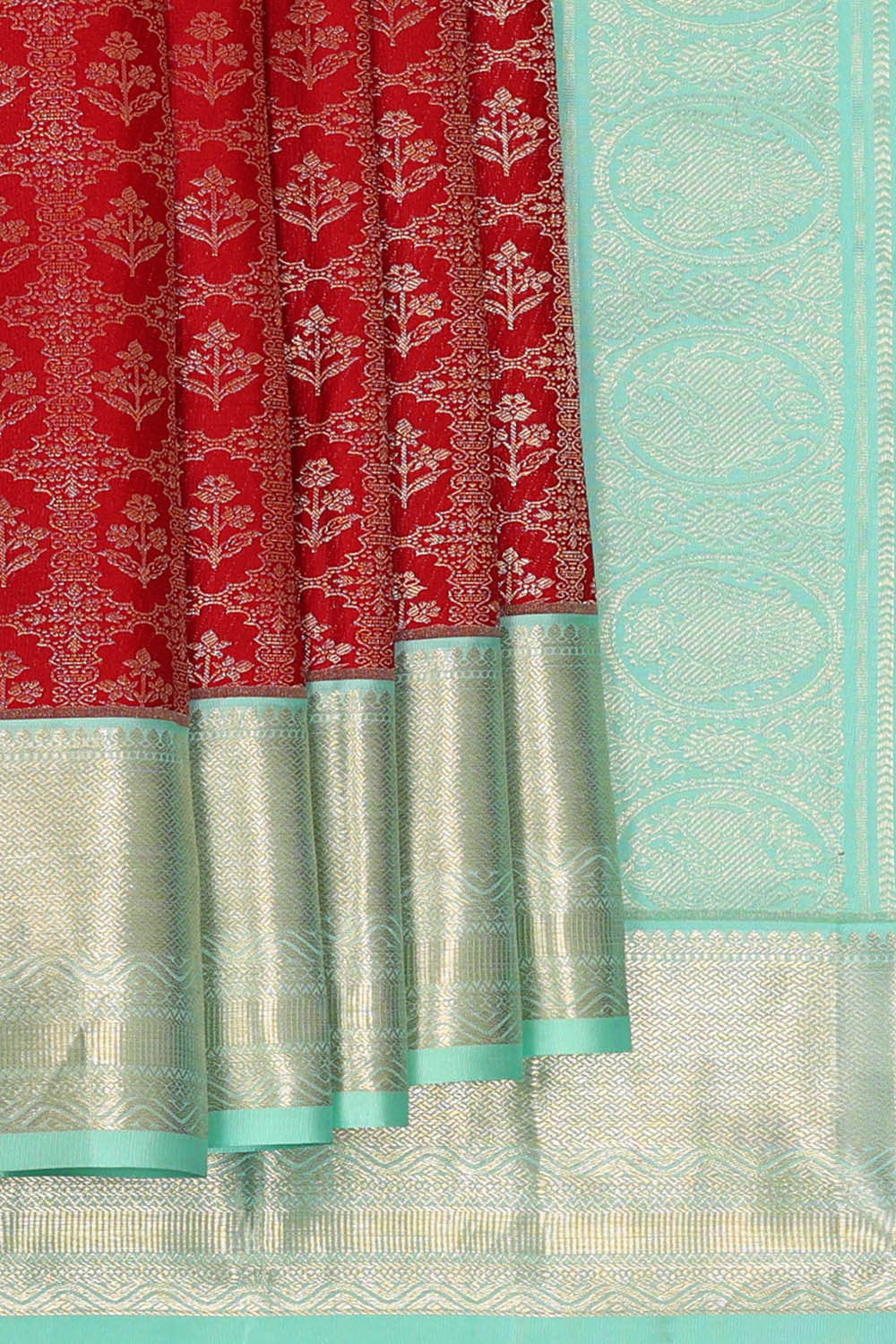 Image of Kanchipattu Red Brocade Saree