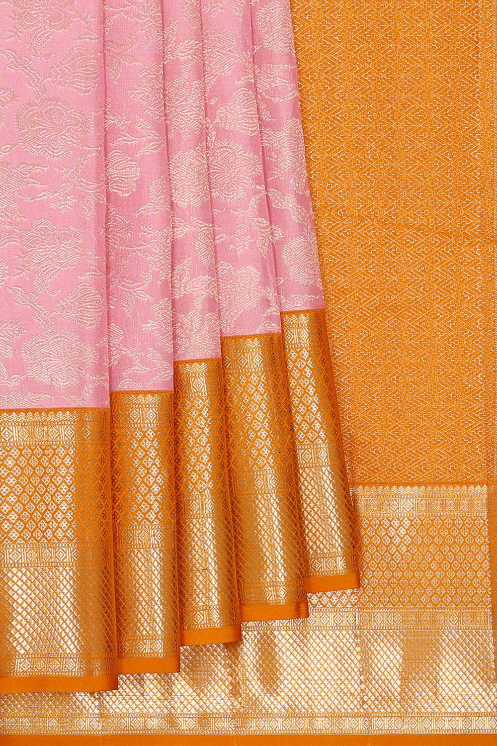 Image of Kanchipattu Soft Pink Brocade Saree