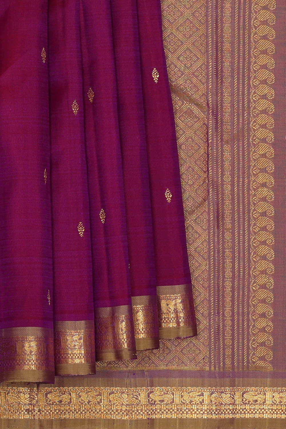 Image of Kanchipattu Dark Magenta Brocade Saree