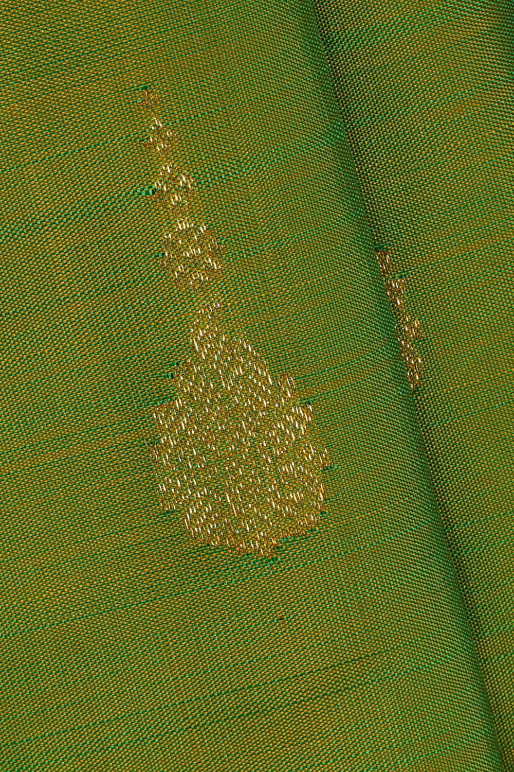 Image of Kanchipattu Parrot Green Brocade Saree