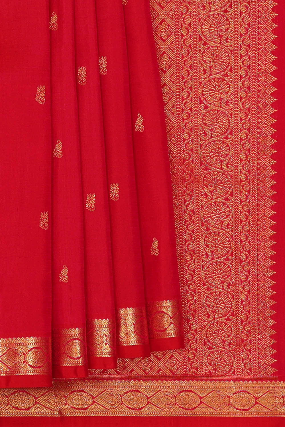 Image of Kanchipattu Red Brocade Saree