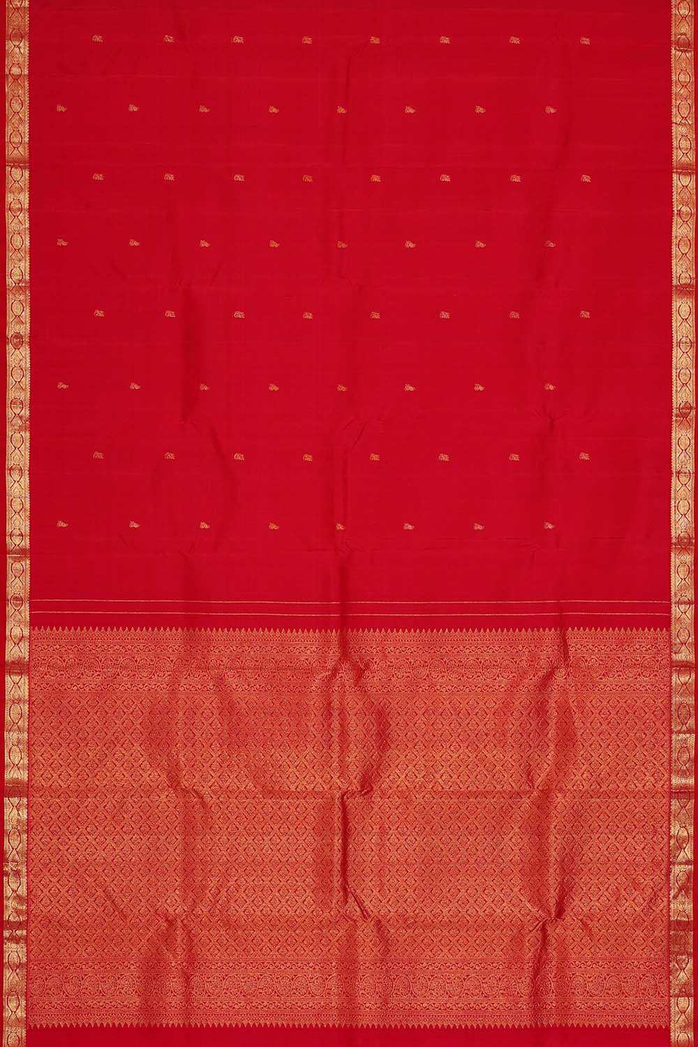 Image of Kanchipattu Red Brocade Saree