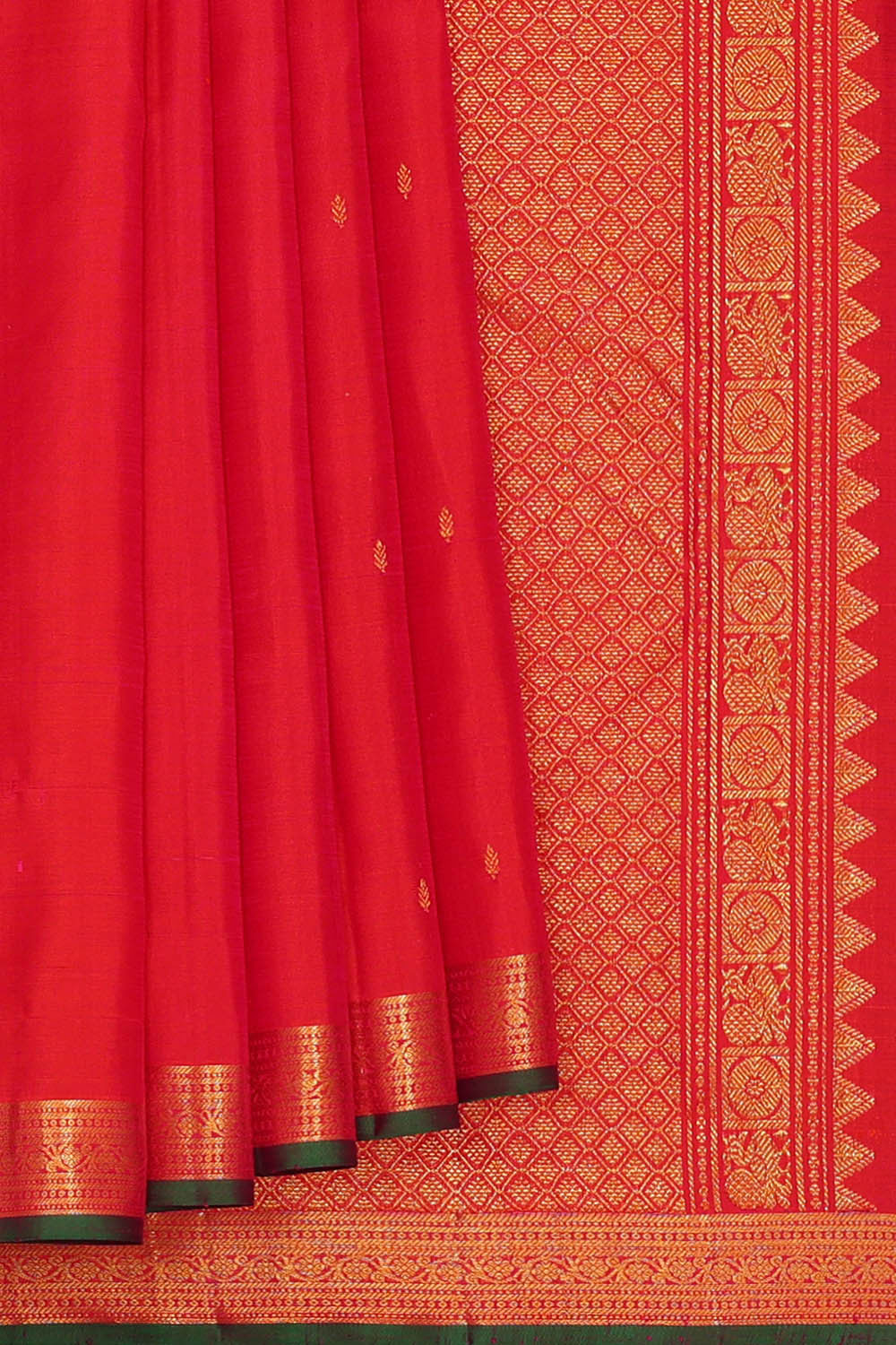 Image of Kanchipattu Red Brocade Saree