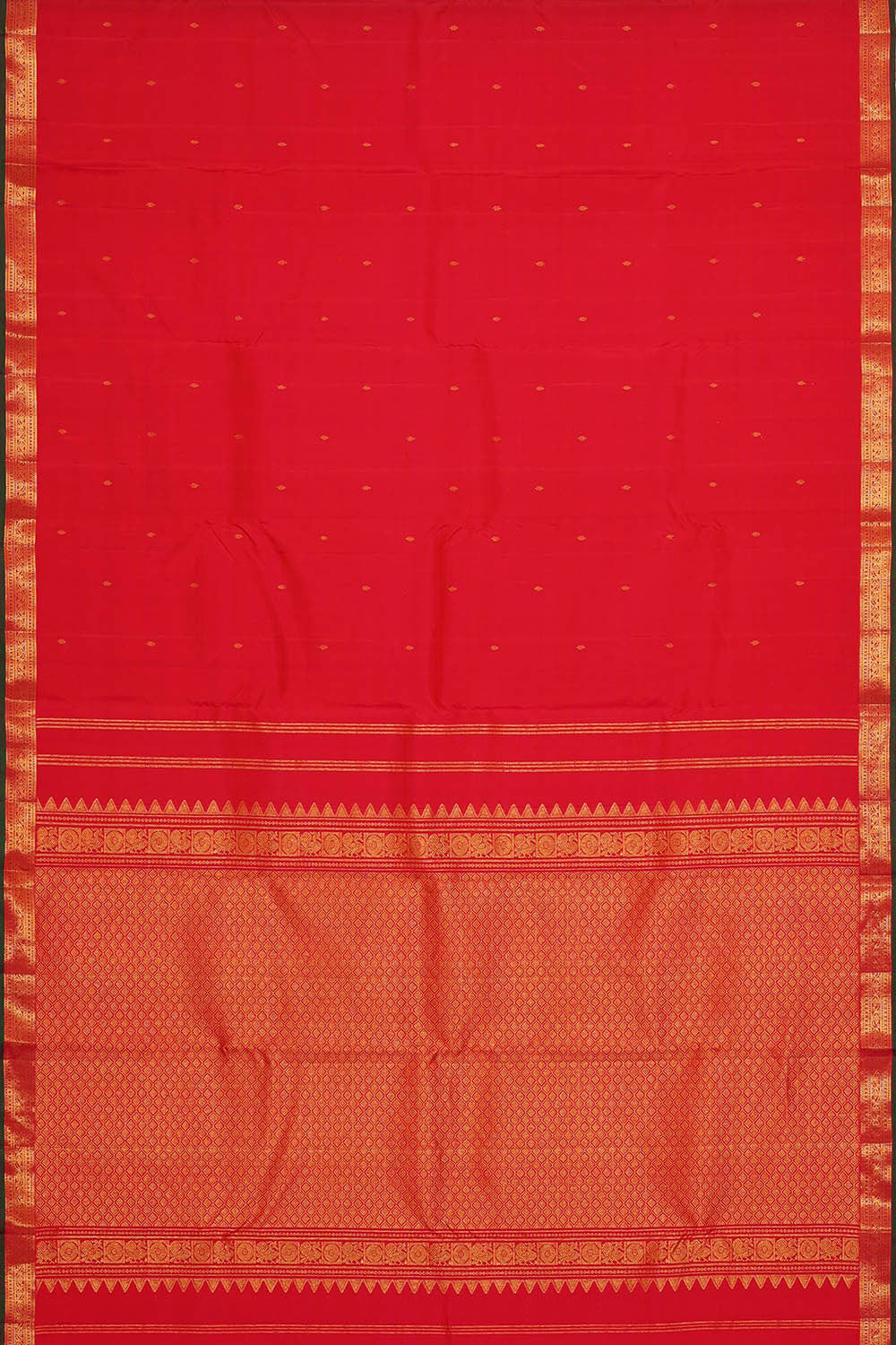Image of Kanchipattu Red Brocade Saree