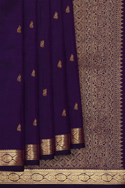 Image of Kanchipattu Violet Brocade Saree