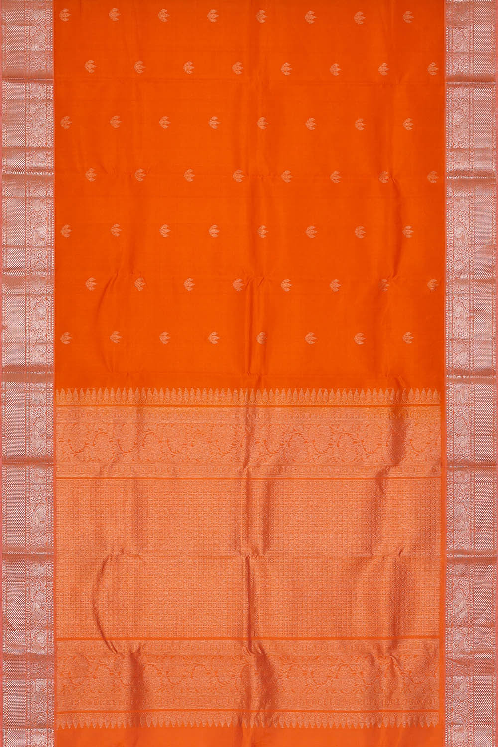 Image of Kanchi Kora Orange Saree