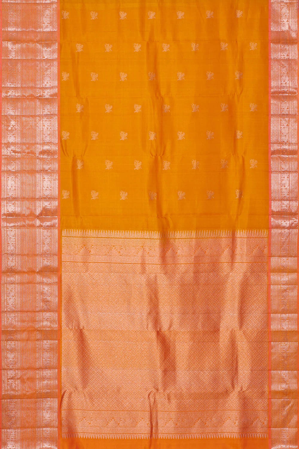 Organza Mustard Yellow Saree