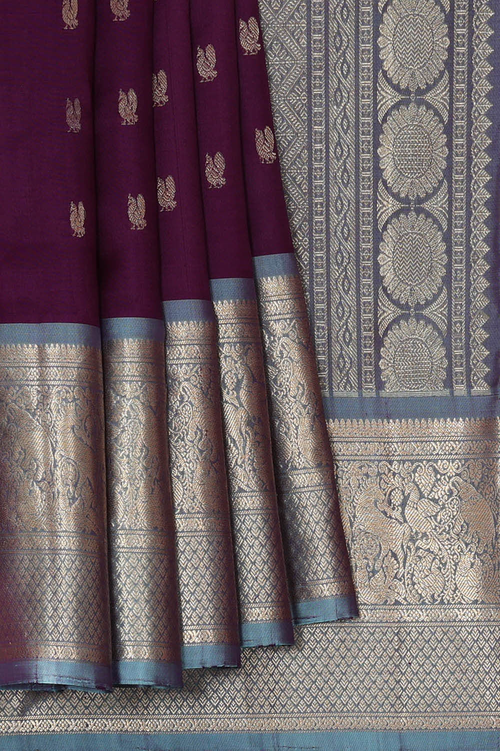 Image of Kanchi Organza Deep Wine Saree