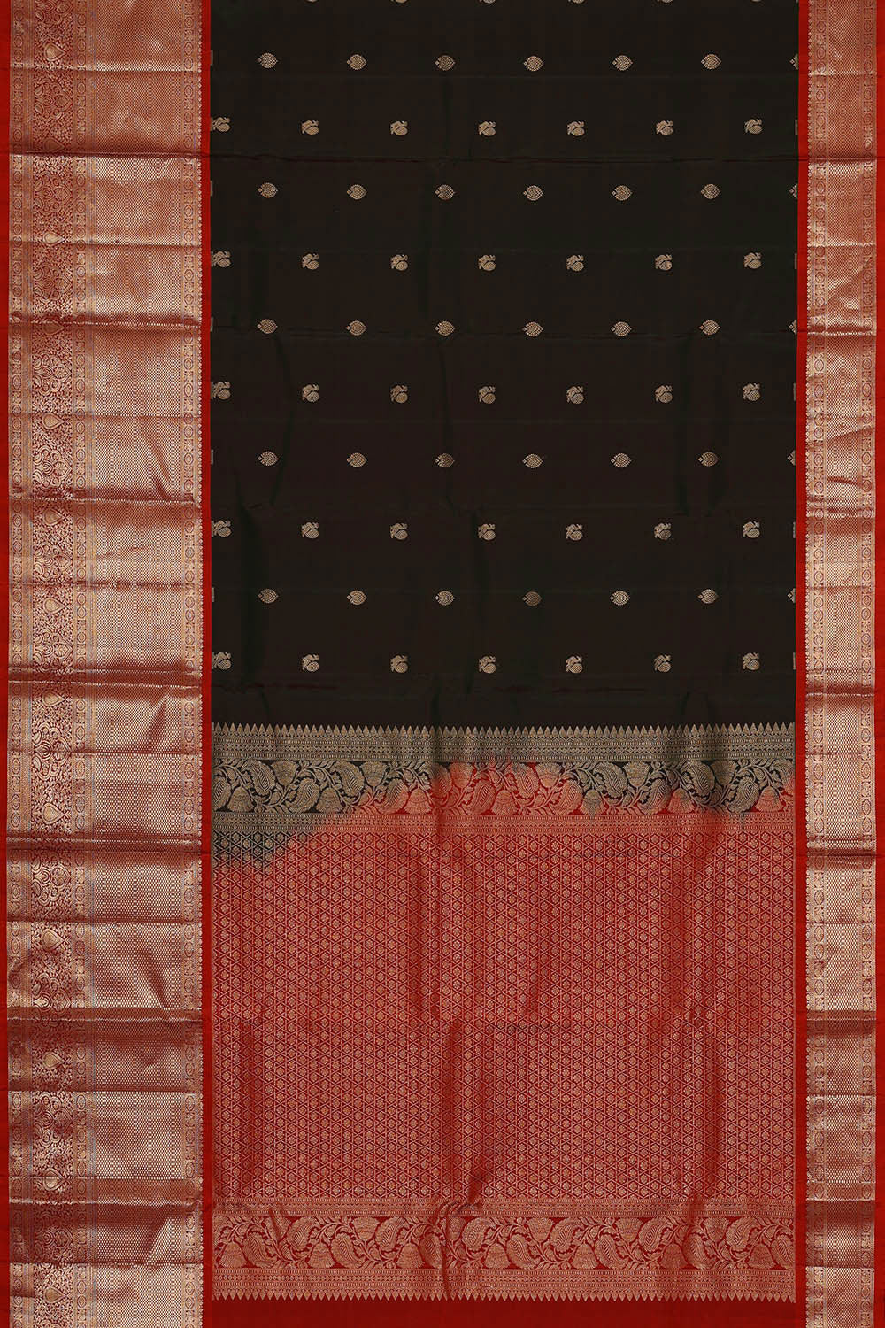 Kanchipattu Bottle Green Brocade Saree