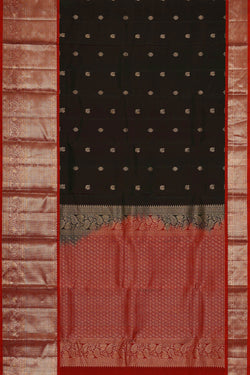 Image of Kanchipattu Bottle Green Brocade Saree