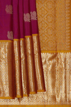 Image of Kanchipattu Magenta Brocade Saree